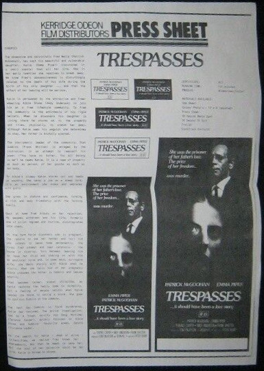 Press sheet for the film