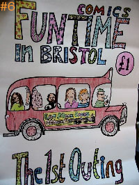 [6]Poster advertising a new Funtime Comics anthology made this year in Bristol, the 19 available copies of which completely sold out.